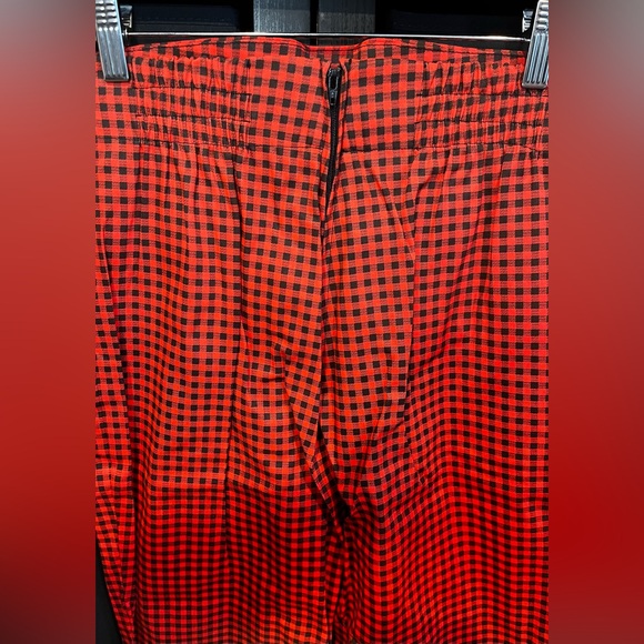 Pinup Couture Laura Byrnes High-waisted Cigarette Pants Red Plaid Size L NWT - Picture 4 of 7